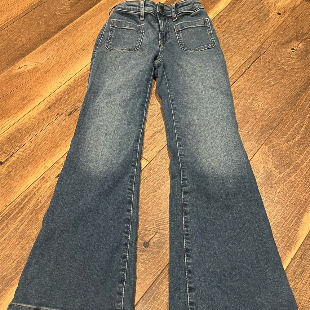 Gap kids girls size 8  high rise flare jeans